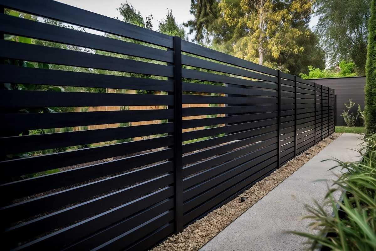 modern black wooden fence