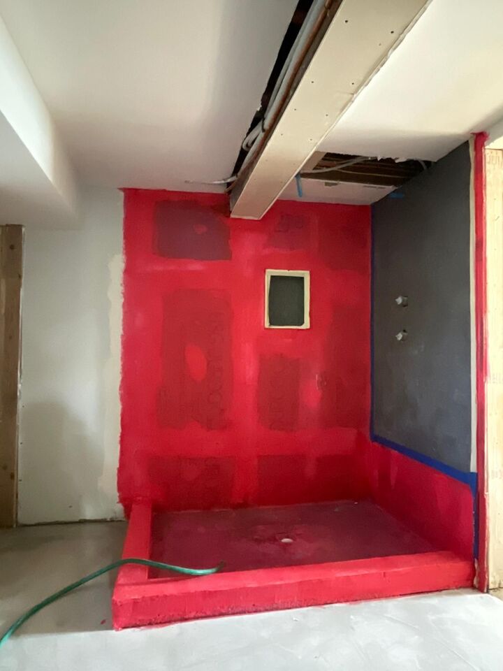 Shower and Backsplash Tile Installation Before 1