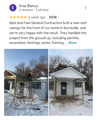 Google review by Ersa Blanco, five stars