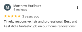 Google review by Matthew Hurlburt, five stars