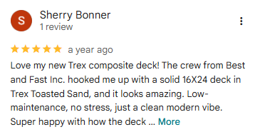 Google review by Sherry Bonner, five stars